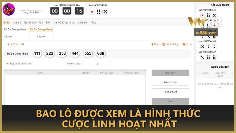 Bao lô được xem là hình thức cược linh hoạt nhất