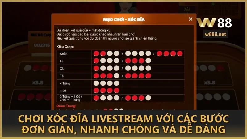 Chơi Xóc Đĩa Livestream với các bước đơn giản, nhanh chóng và dễ dàng