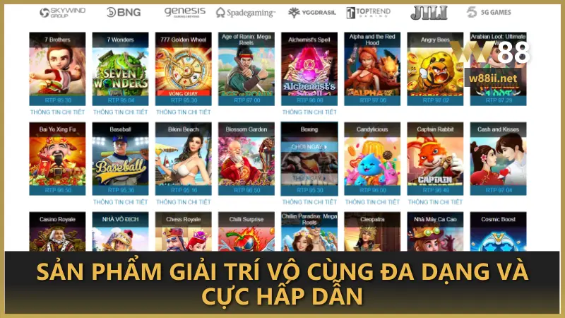 Sản phẩm giải trí vô cùng đa dạng và cực hấp dẫn