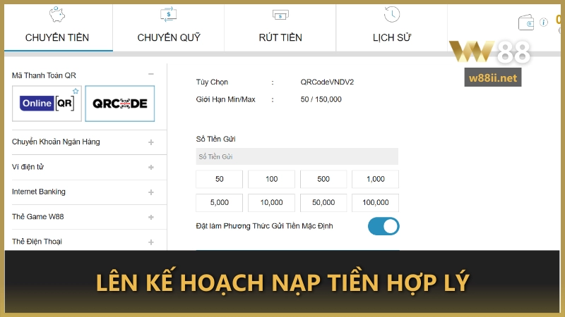 Lên kế hoạch nạp tiền hợp lý