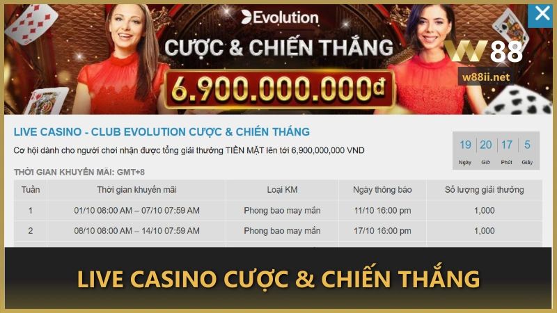 Live Casino cược & chiến thắng