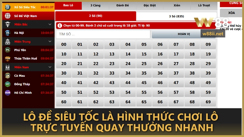 Lô đề siêu tốc là hình thức chơi lô trực tuyến quay thưởng nhanh