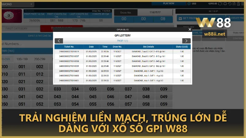 Trải nghiệm liền mạch, trúng lớn dễ dàng với Xổ Số GPI W88
